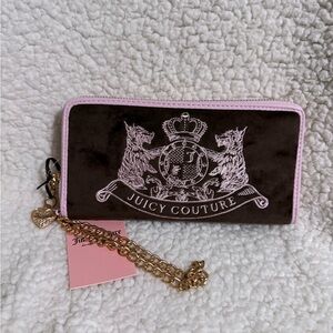 NWT Juicy Couture Scotty Dog Long ZipAround Wallet in Chocolate